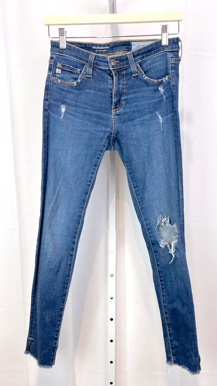 AG ADRIANO GOLDSCHMIED Size 26R Legging Ankle Jeans Super Skinny Denim Blue